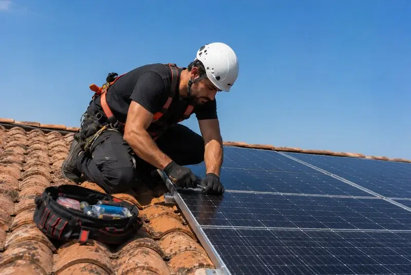 Maintenance et monitoring de panneaux solaires à Saint-Méloir-des-Ondes